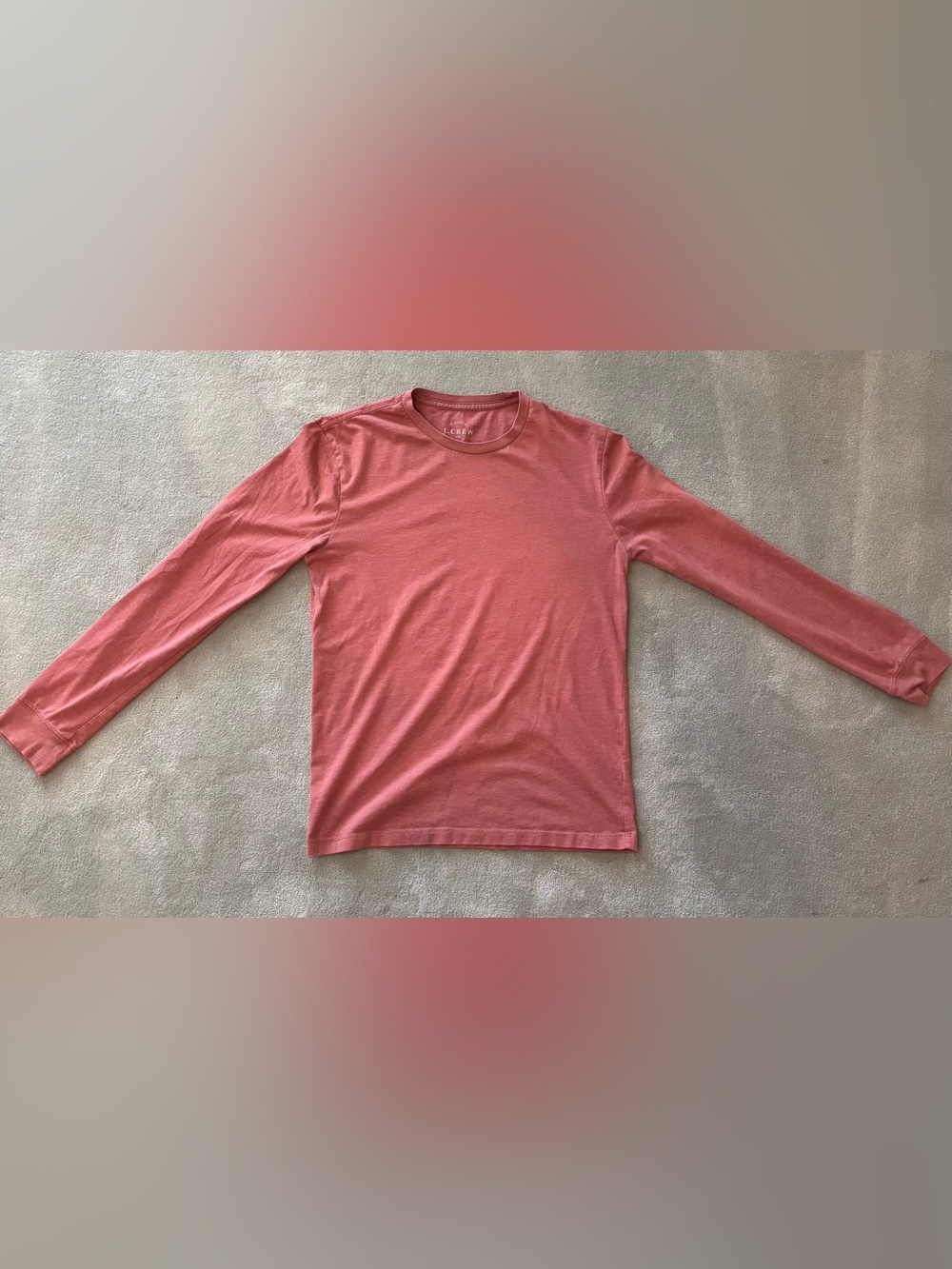 J. Crew Men's Long Sleeve Crewneck Shirt in Coral